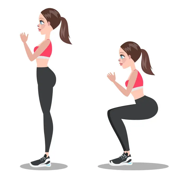 woman doing a squat